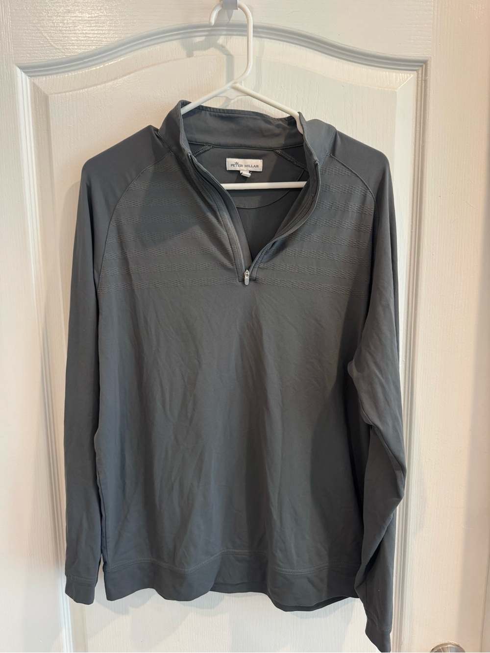 Peter Millar Slate Gray Long-Sleeve Quarter-Zip Pullover